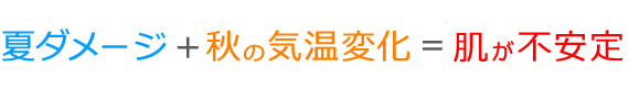 夏のダメージ＋秋の気温変化＝不安定な肌