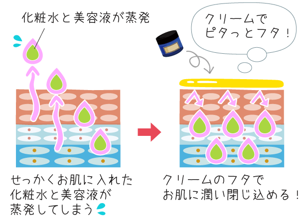 クリームの油膜とお肌