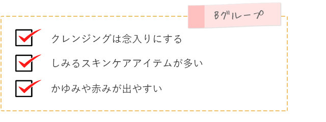 ヒリヒリタイプのゆらぎ肌診断項目