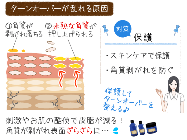 ターンオーバーの乱れの原因と対策